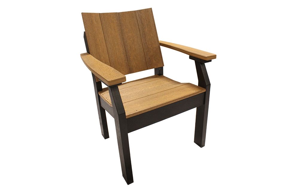 Outdoor Dining Chair - Antique Mahogany & Black