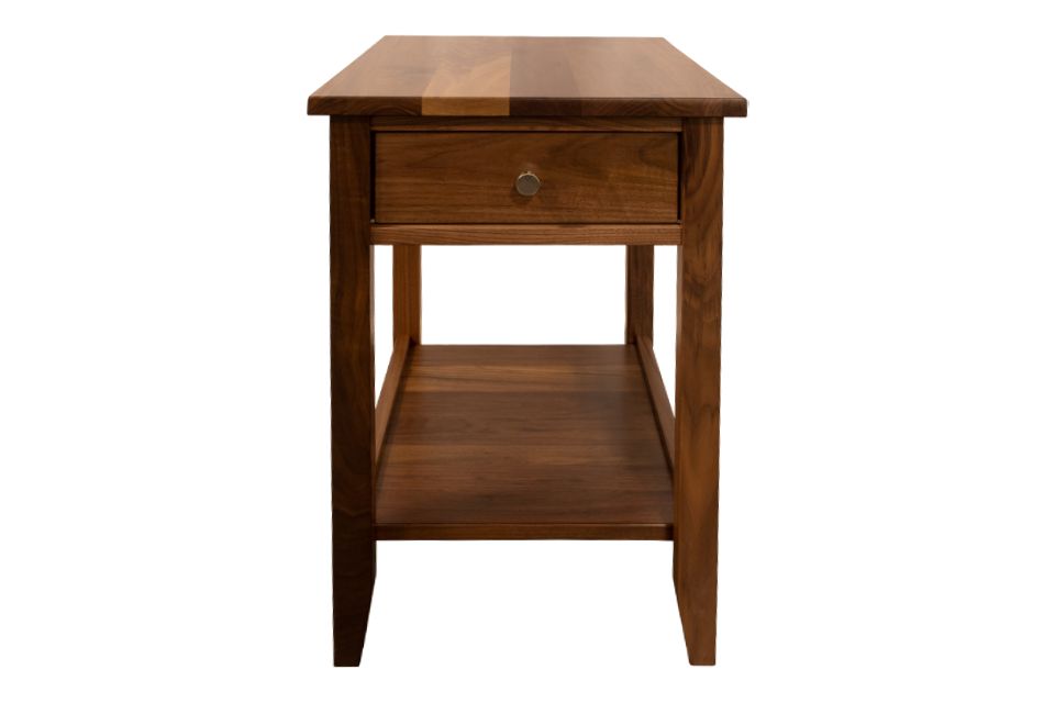 Rustic Walnut Chairside Table