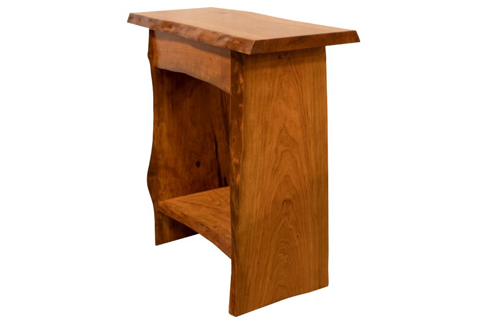 Cherry Live Edge Chairside Table