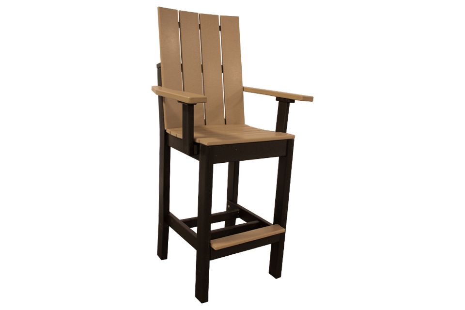 Outdoor Captain Chair - Weatherwood & Black