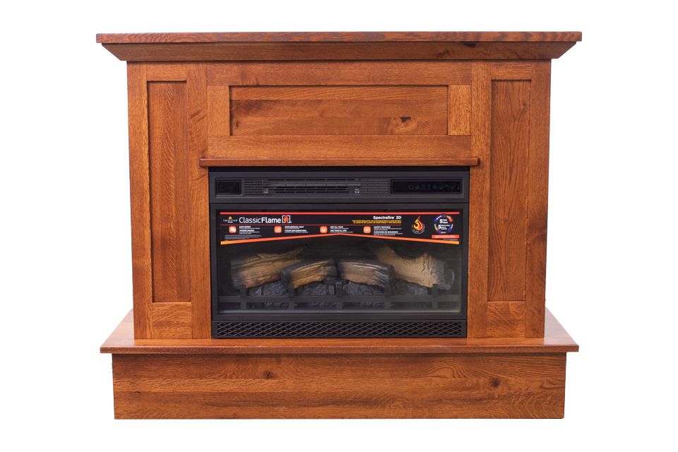 Rustic Quartersawn White Oak Fireplace Console