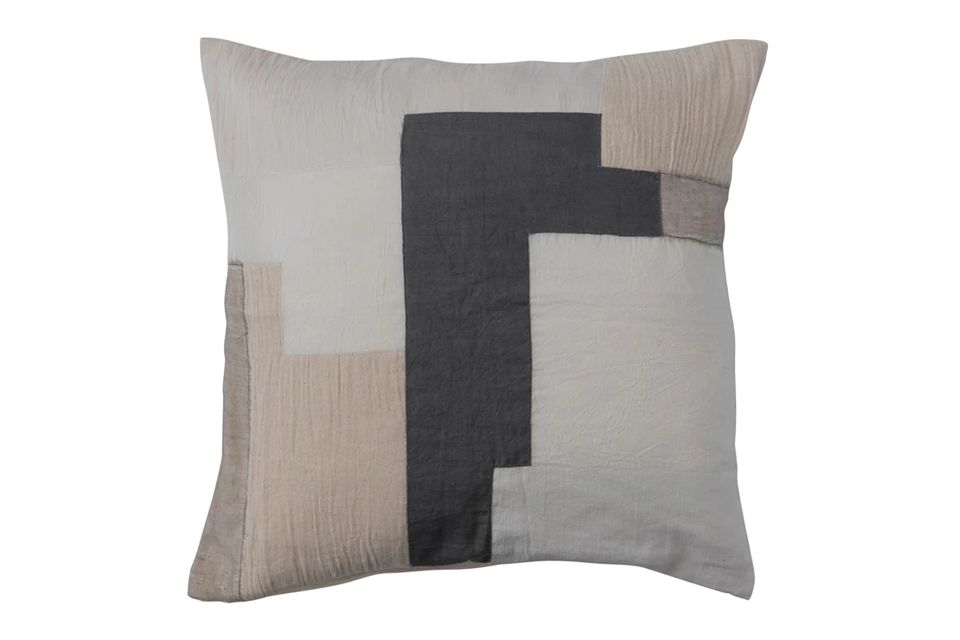 Cotton & Linen Patchwork Pillow 