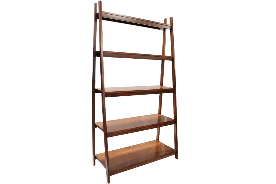 Brown Maple Ladder Bookcase