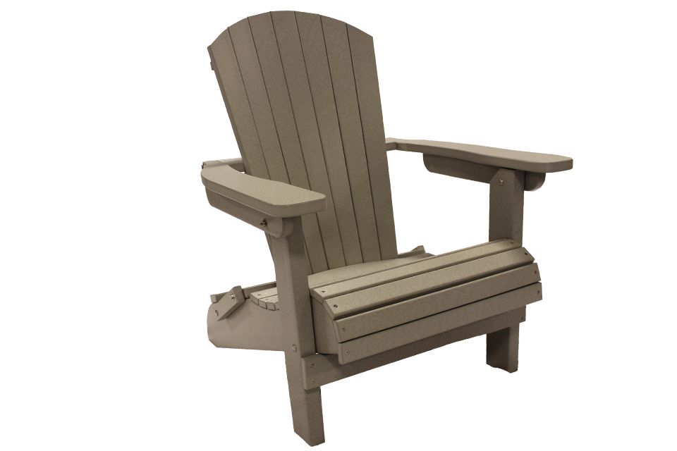 Outdoor Folding Adirondack Chair - Light Gray