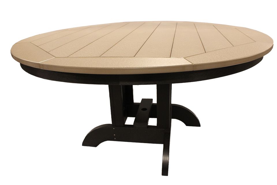 Outdoor Counter Height Table - Weathered Wood & Black