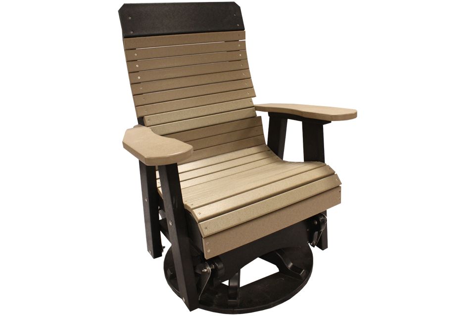 Outdoor Swivel Glider- Weathered Wood/Black