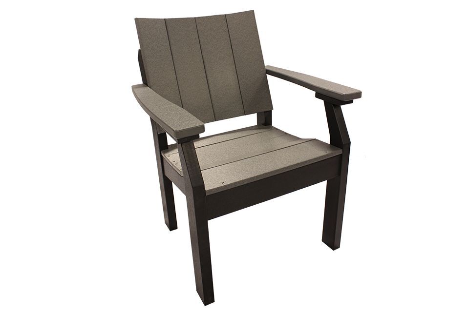 Outdoor Dining Chair - Dark Gray & Black