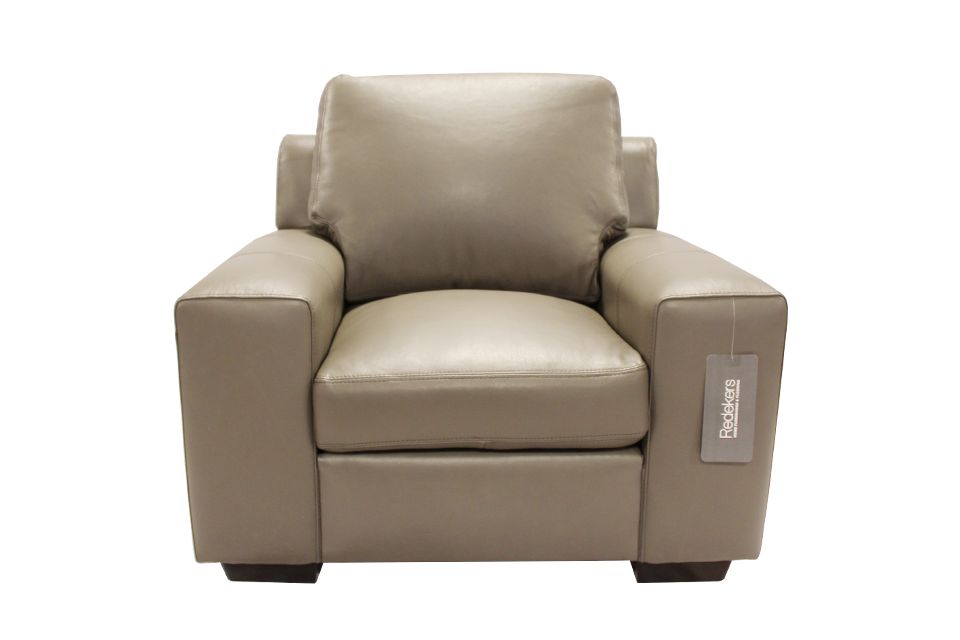 Leather Living Bailey Chair in Stone Grey