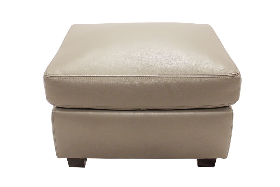 Leather Living Bailey Ottoman in Stone Grey
