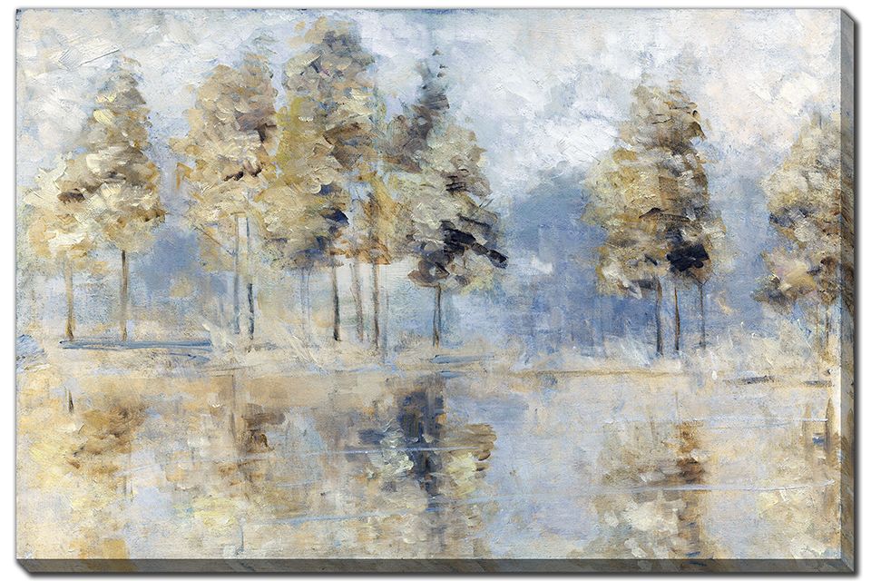 Treeline Reflection Painted Canvas
