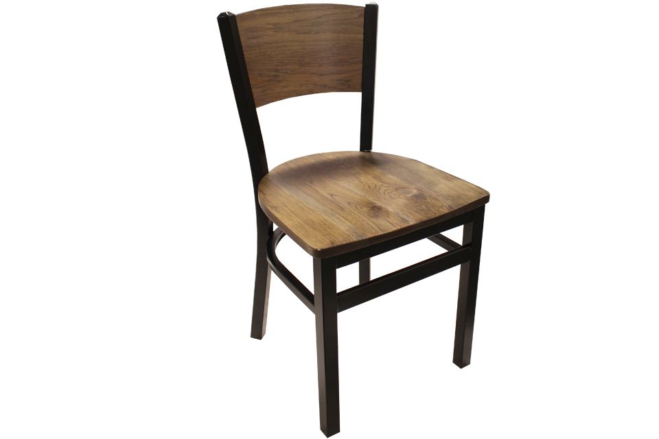 Rustic Hickory and Metal Dining Chair