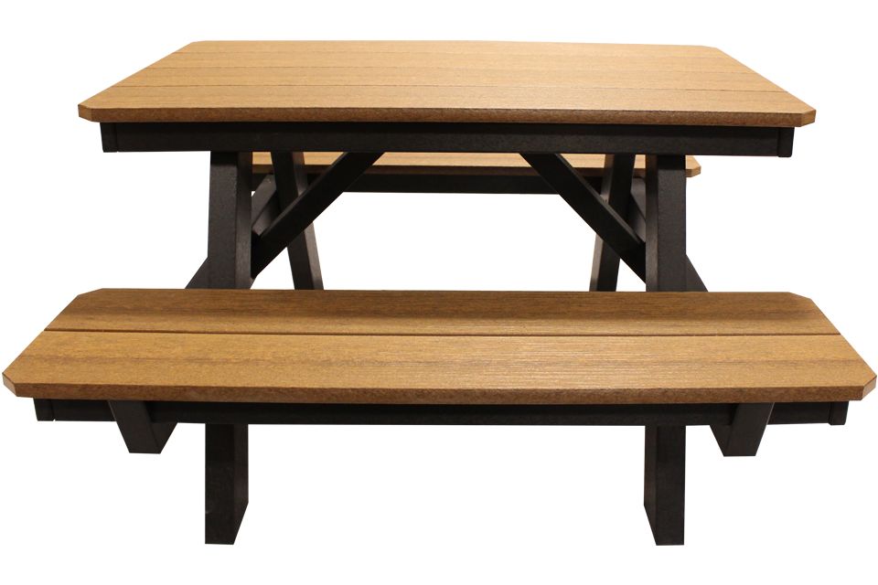 Outdoor Child's Picnic Table - Antique Mahogany & Black