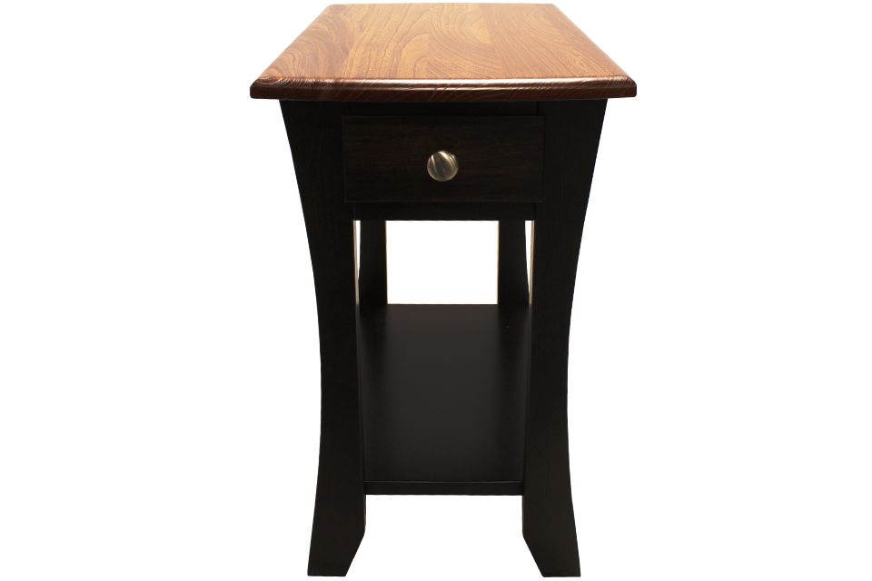 Elm and Brown Maple Chairside Table