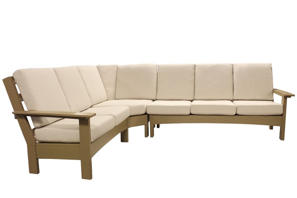 Outdoor Cushioned Sectional - Weathered Wood & Ash