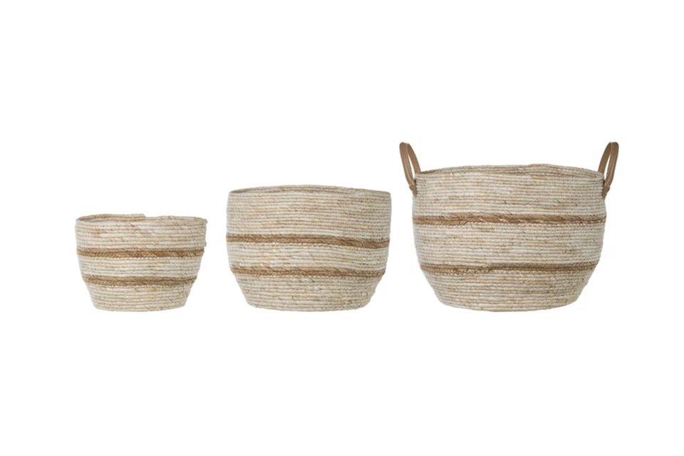Striped Maize Baskets - Set of 3