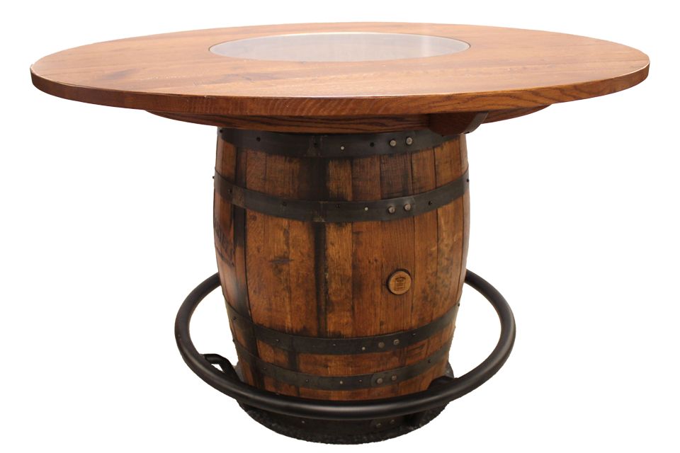 Quartersawn Oak Counter Height Barrel Table