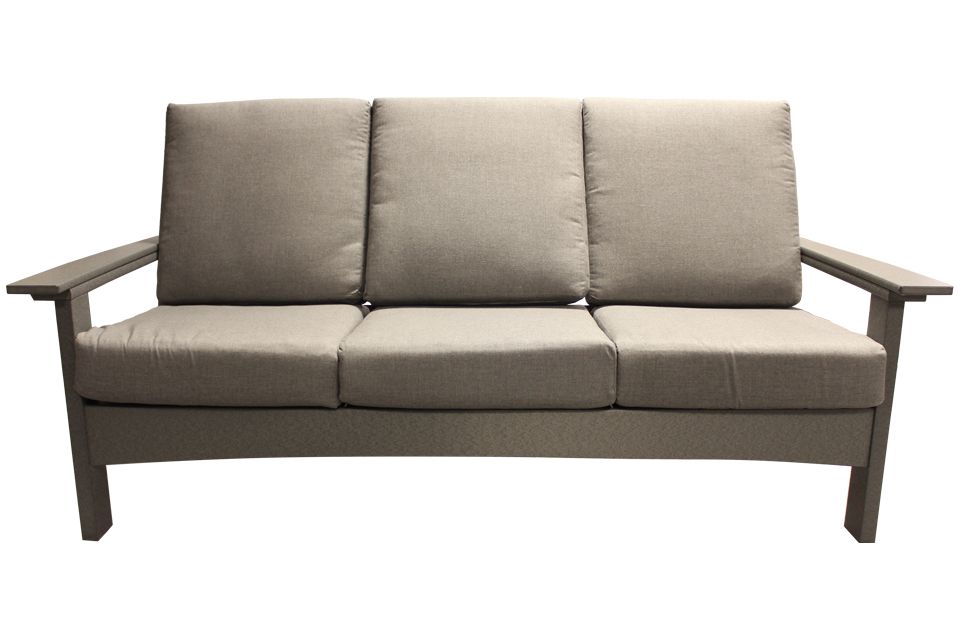 Outdoor Dark Grey Cushioned Sofa 