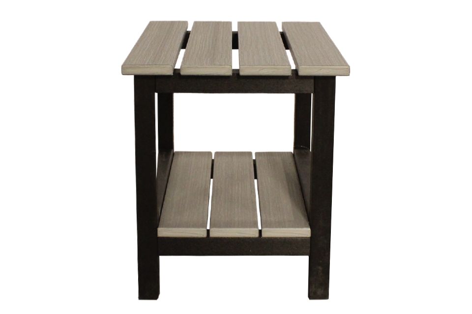 Outdoor End Table - Driftwood Gray & Black