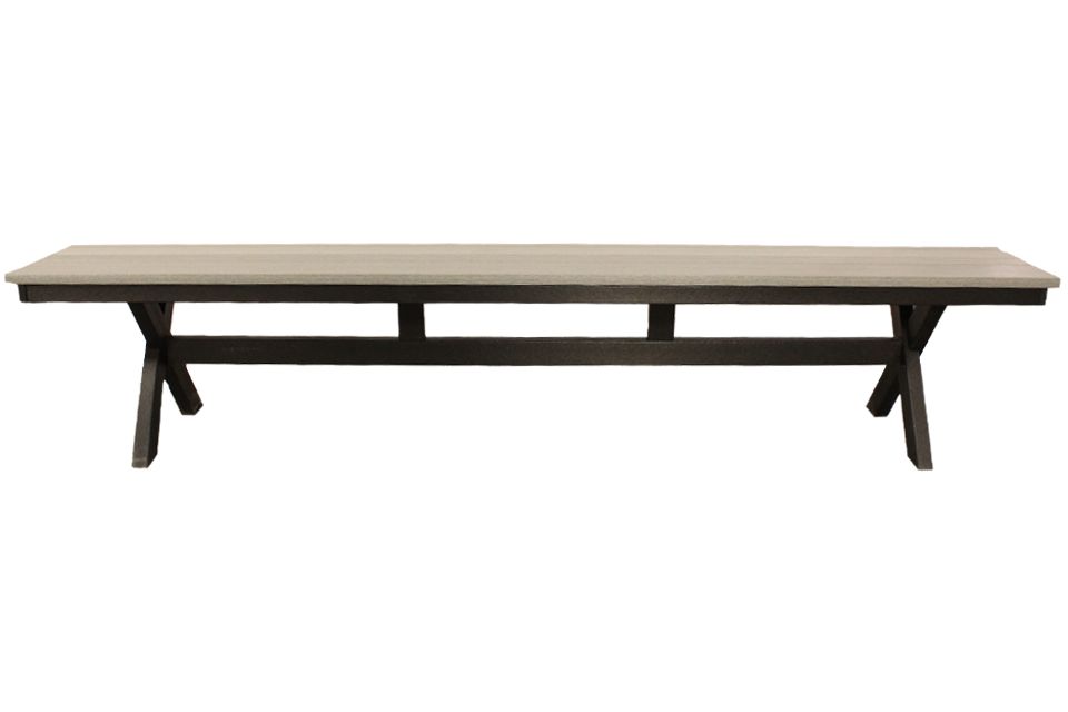 Outdoor Dining Bench - Black & Driftwood Gray