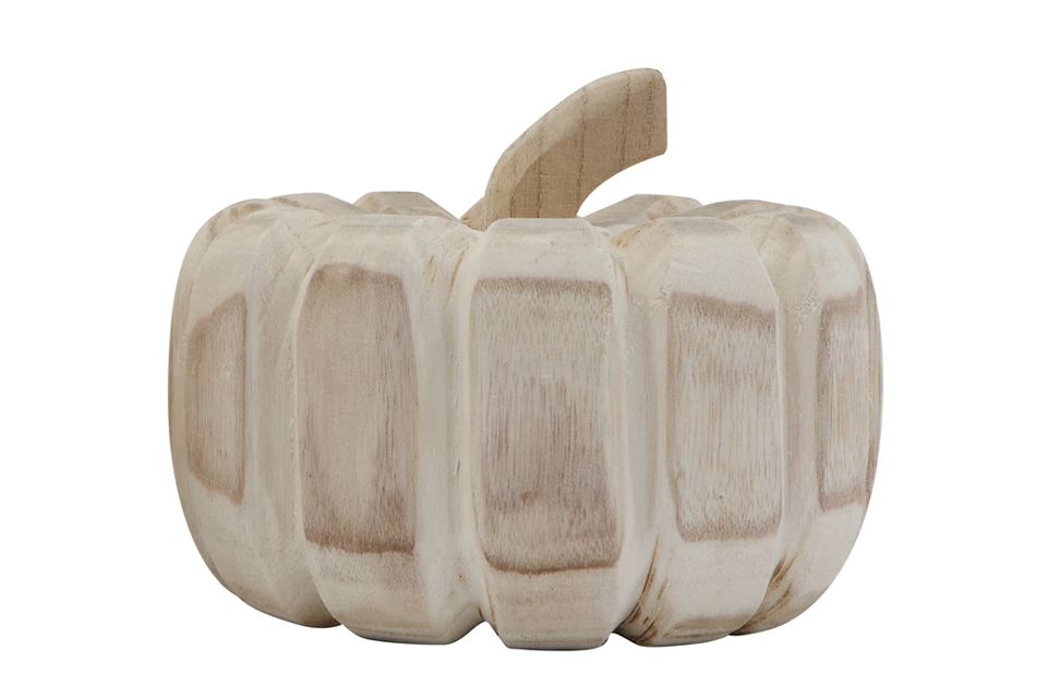 Large Hand-Carved Paulownia Wood Pumpkin
