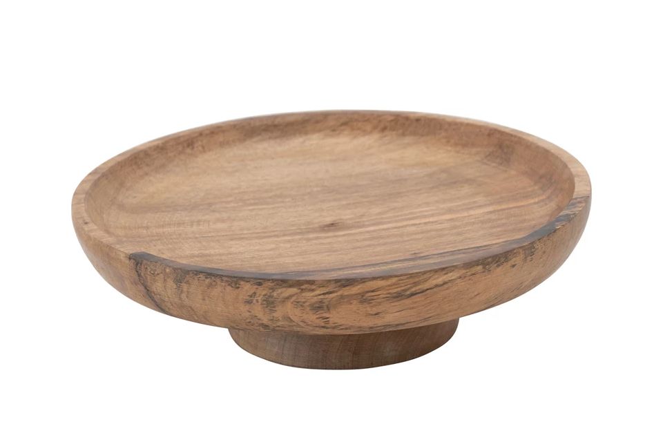 Mango Wood Footed Bowl