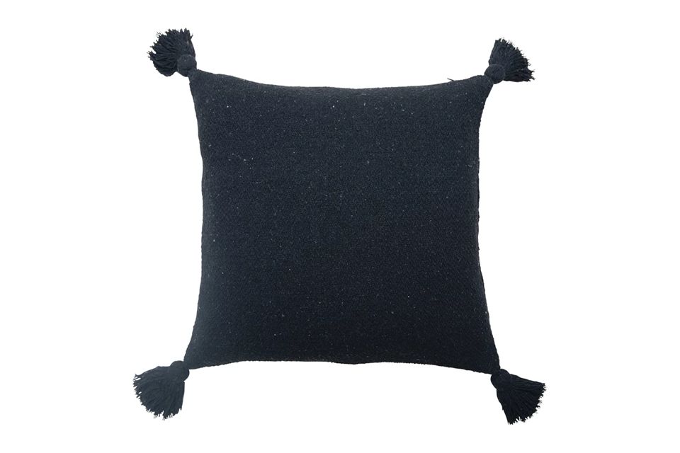 Recycled Cotton Blend Pillow with Tassels