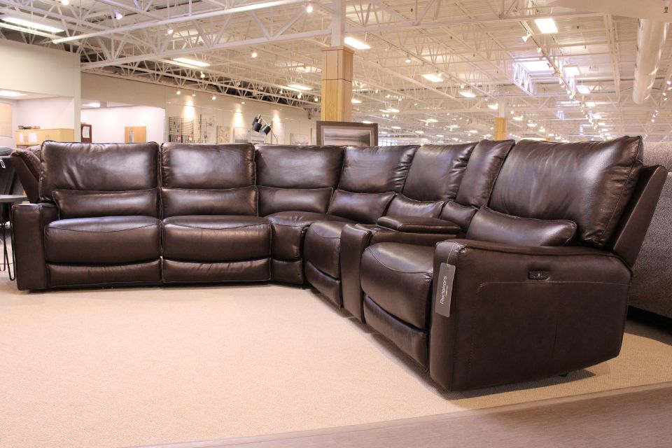 Kuka Leather Power Reclining Sectional