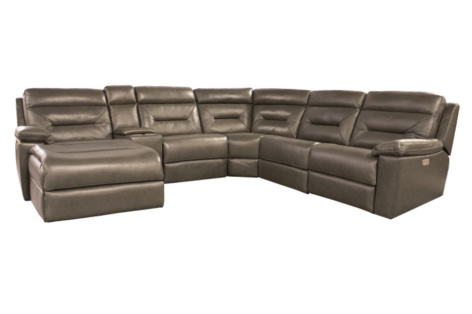 Kuka Leather Power Reclining Sectional