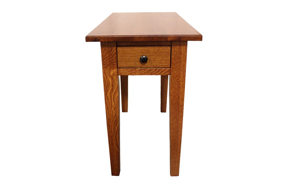 Rustic Quartersawn Oak Chairside Table