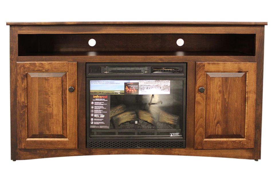 Brown Maple Fireplace Console