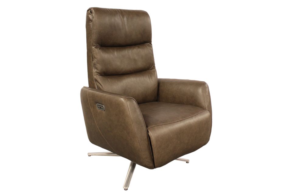 Decor-Rest Leather Power Reclining Swivel Chair