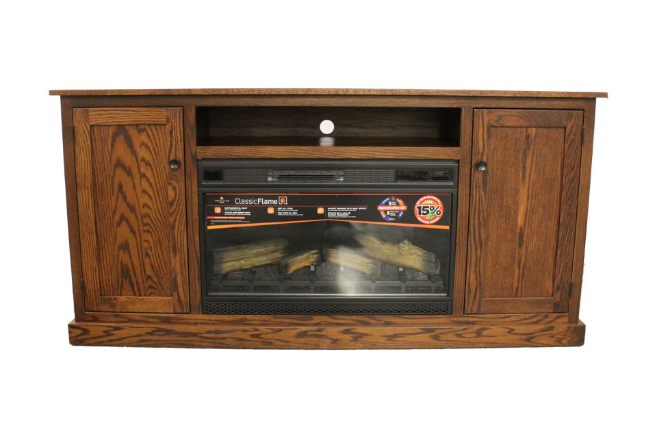 Oak Fireplace Console