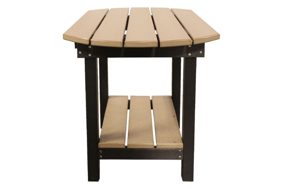 Outdoor End Table - Weathered Wood & Black