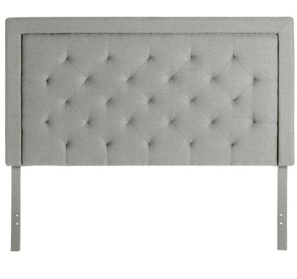 Queen Rectangle Tufted Headboard- Stone