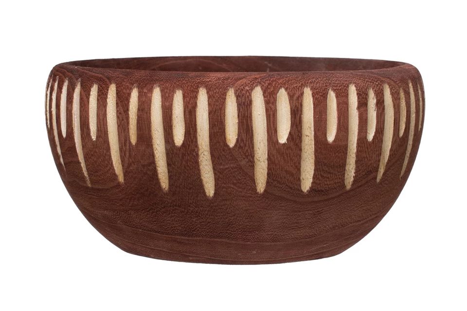 Carved Paulownia Wood Bowl