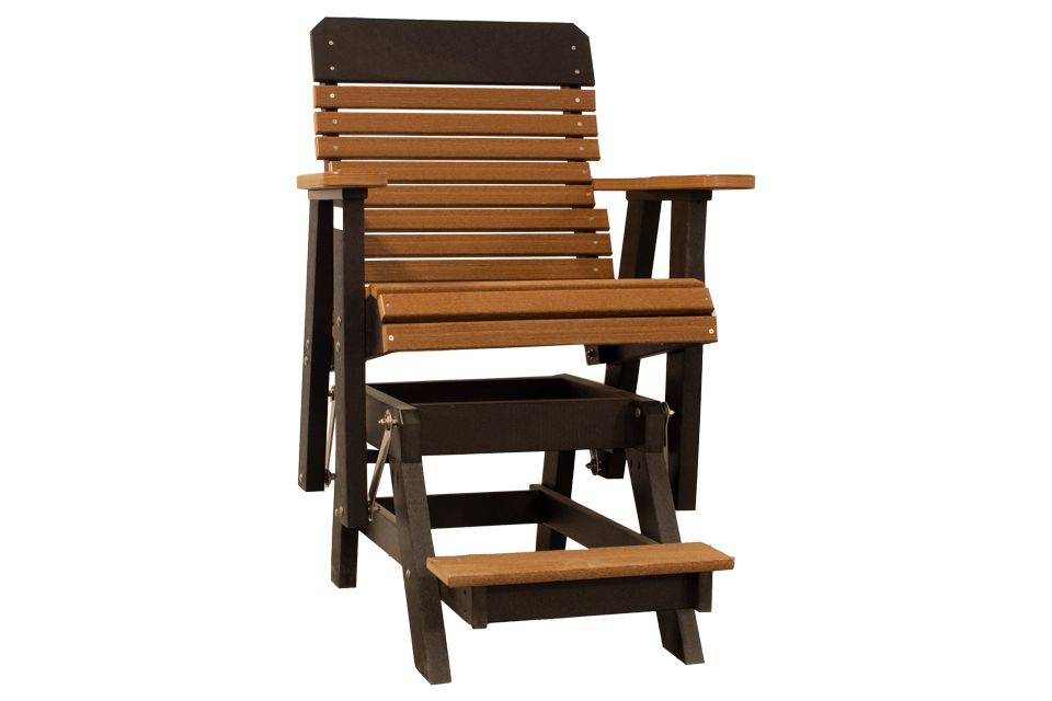 Outdoor Counter Height Glider - Antique Mahogany & Black