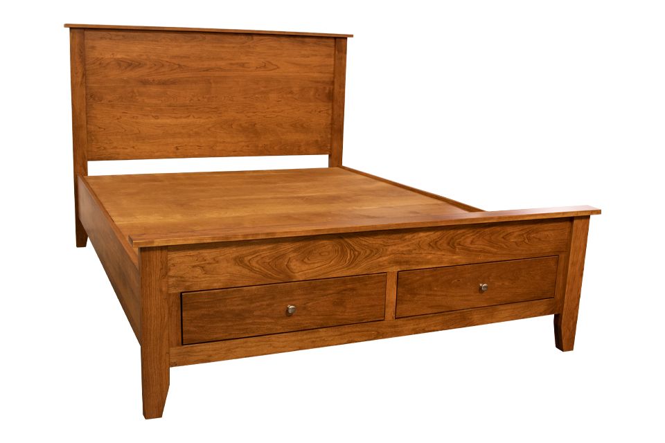 Sap Cherry Queen Bed with Footboard Storage