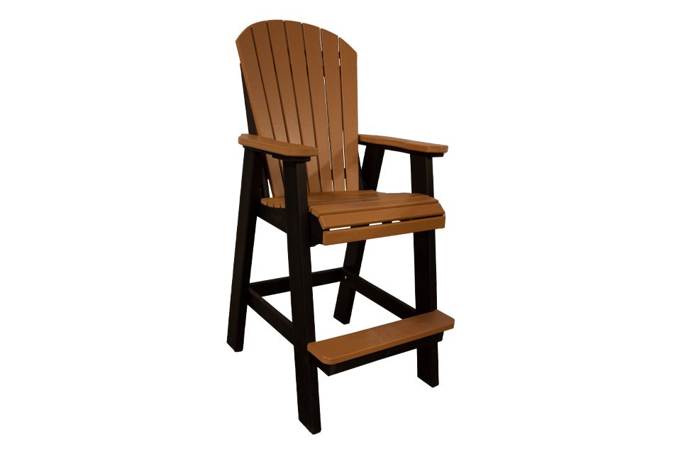 Outdoor Bar Height Chair - Cedar & Black