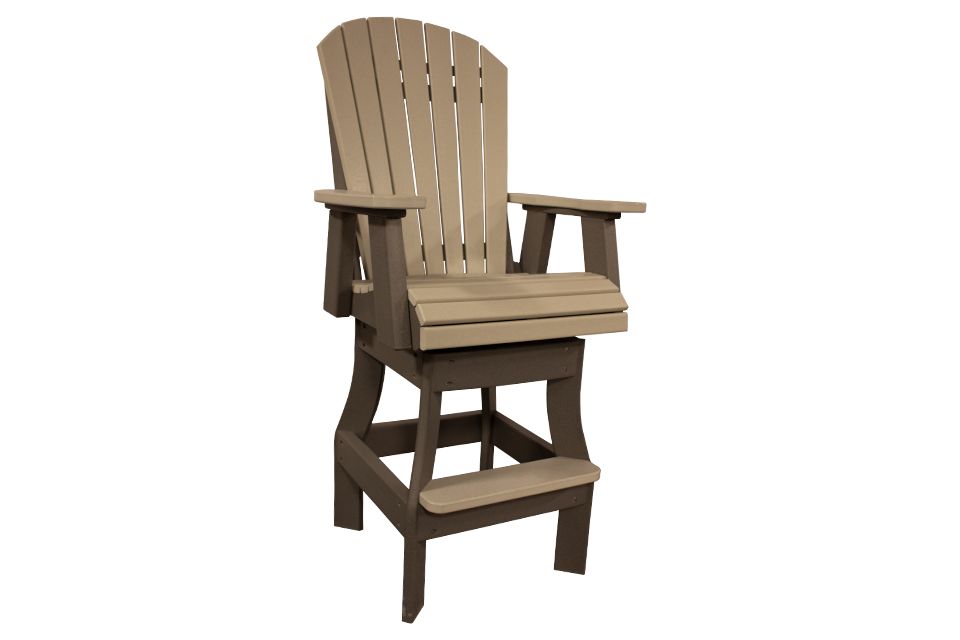 Outdoor Swivel Balcony Chair - Light Gray & Charcoal