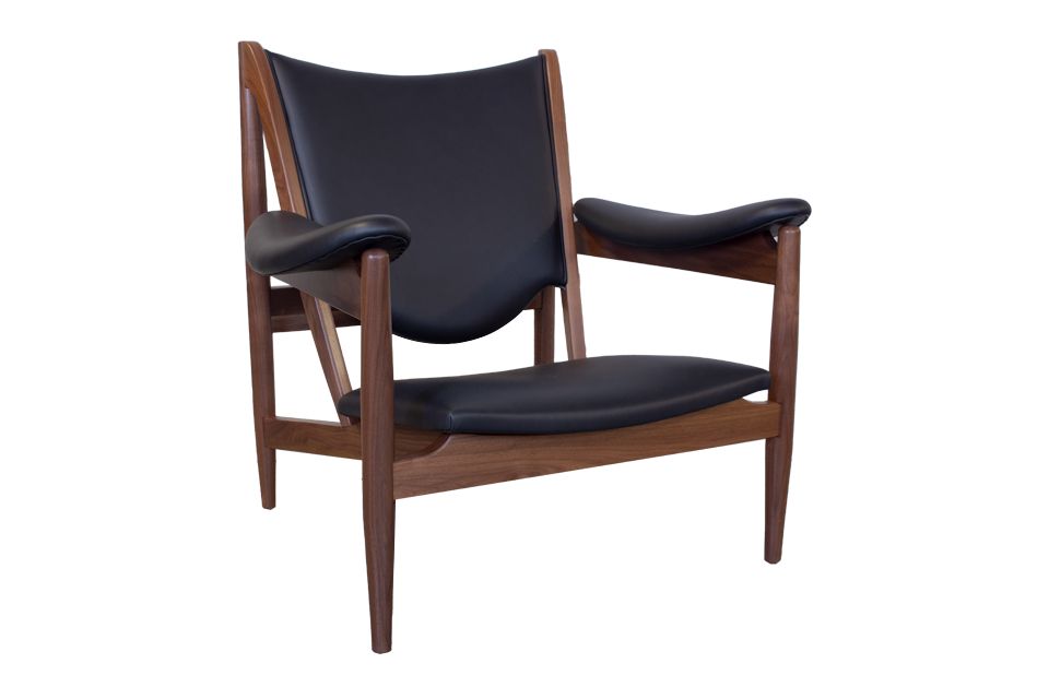 Walnut & Leather Arm Chair