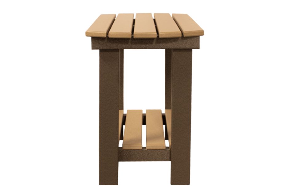 Outdoor Oval End Table - Weatherwood & Coffee