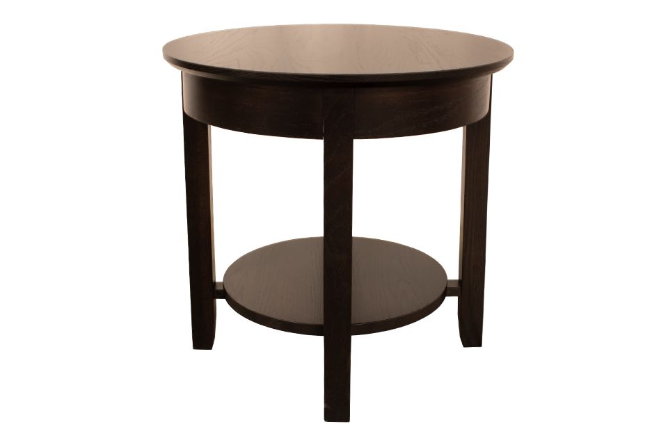 Oak Round End Table