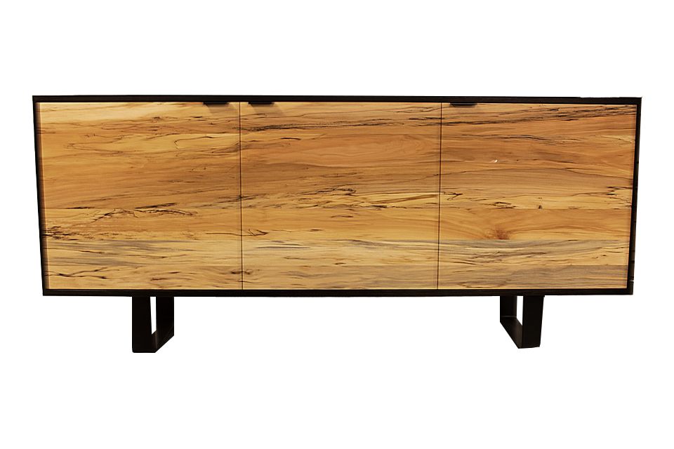 Oak and Spalted Maple Credenza 