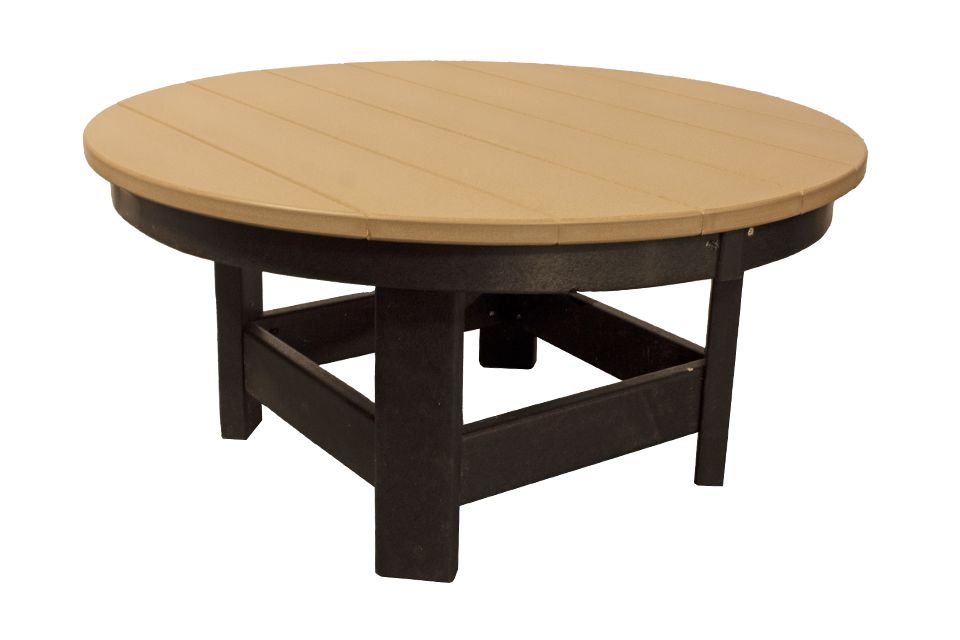 Outdoor Chat Table - Weathered Wood & Black