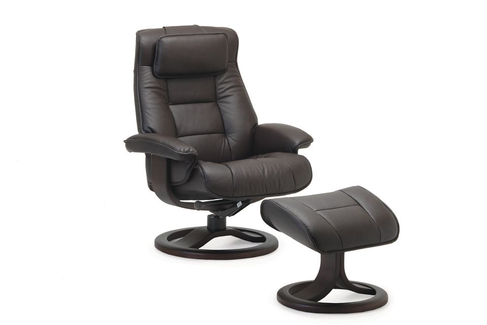 Fjords Leather Recliner and Ottoman 