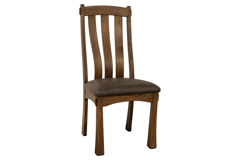 Rustic Hickory Upholstered Dining Chair