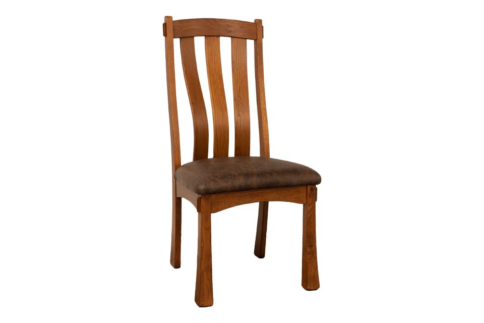 Rustic White Oak Upholstered Dining Chair