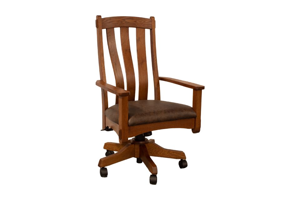 Rustic White Oak Office Chair