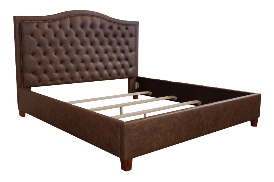 Upholstered Leather King Bed