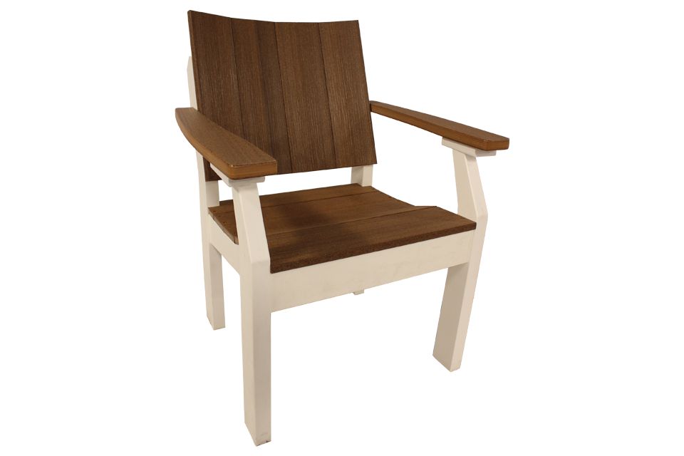 Outdoor Dining Chair - Antique Mahogany & White